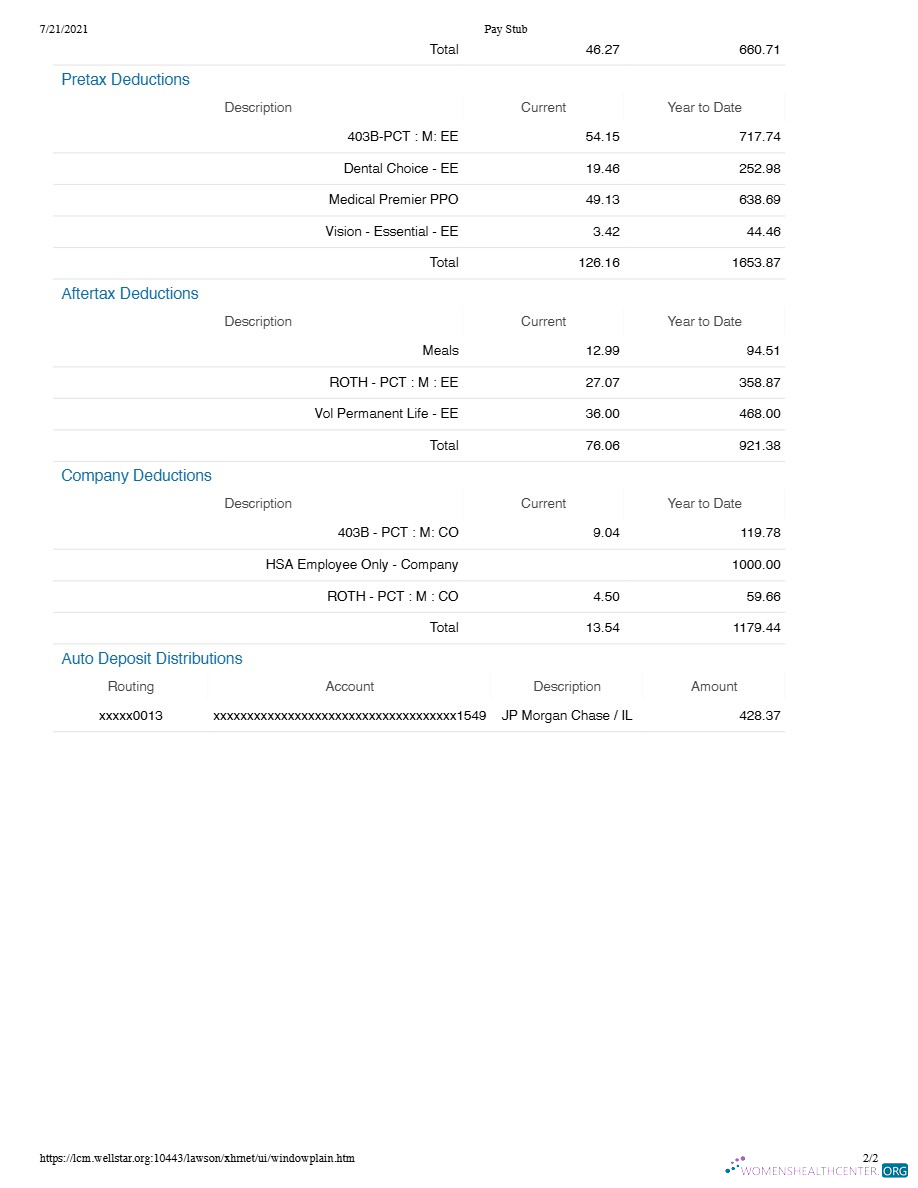 Download WELLSTAR HEALTH SYSTEM pay stub template in Word and PDF formats.pdf, 2 Photoshop template